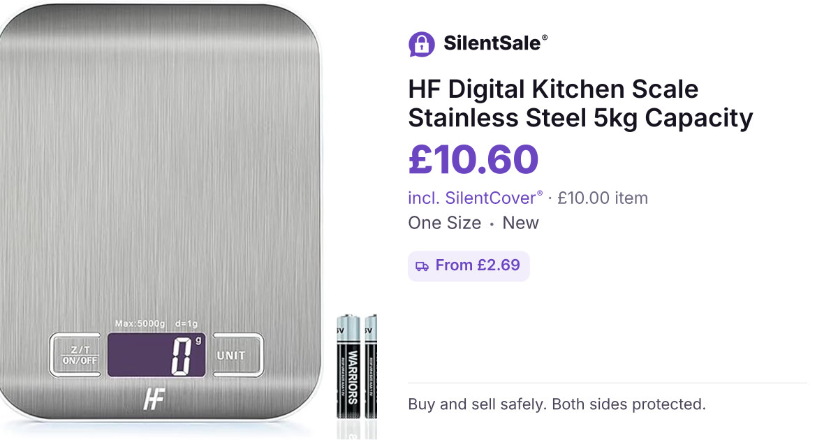 HF Digital Kitchen Scale Stainless Steel 5kg Capacity