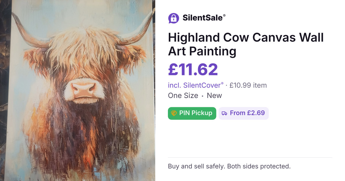 Highland Cow Canvas Wall Art Painting