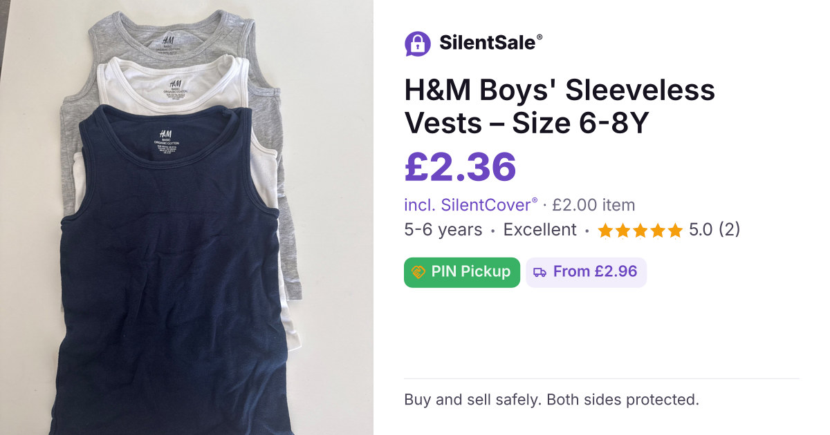 H&M Boys' Sleeveless Vests – Size 6-8Y