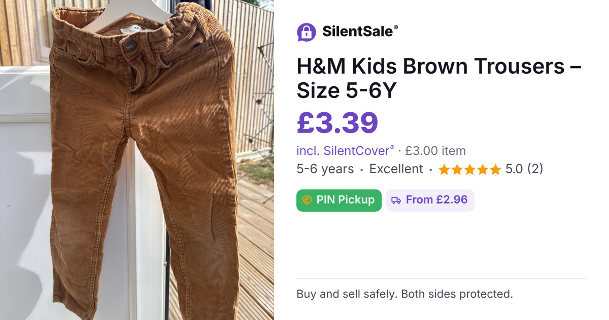 H&M Kids Brown Trousers – Size 5-6Y