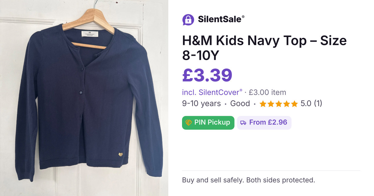 H&M Kids Navy Top – Size 8-10Y