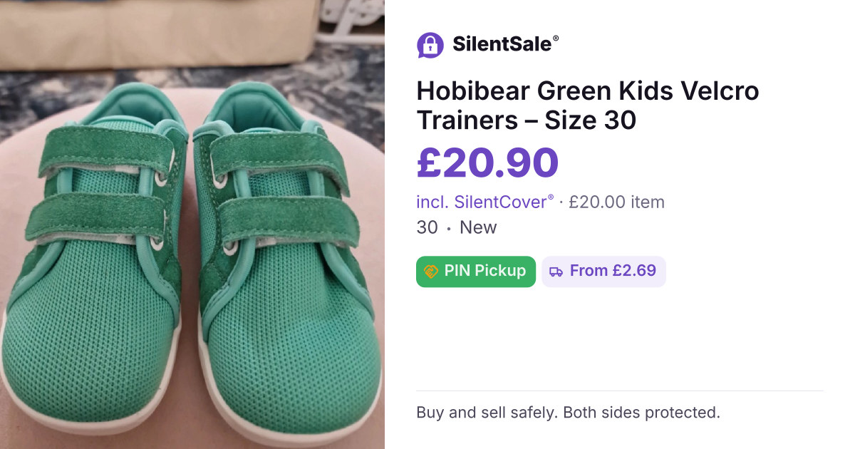Hobibear Green Kids Velcro Trainers – Size 30