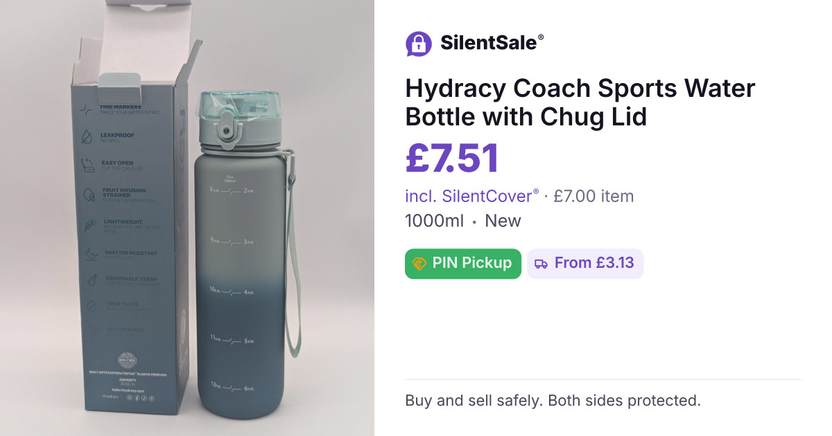 Hydracy Coach Sports Water Bottle with Chug Lid