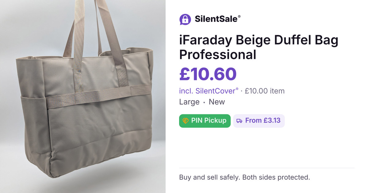 iFaraday Beige Duffel Bag Professional