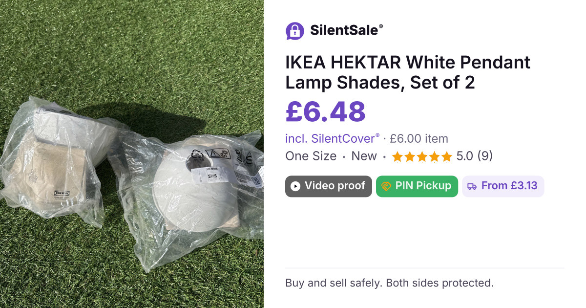 IKEA HEKTAR White Pendant Lamp Shades, Set of 2