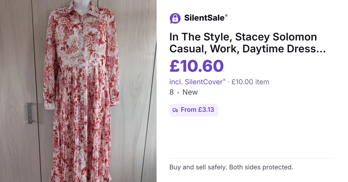 In The Style, Stacey Solomon Casual, Work, Daytime Dress Size 8