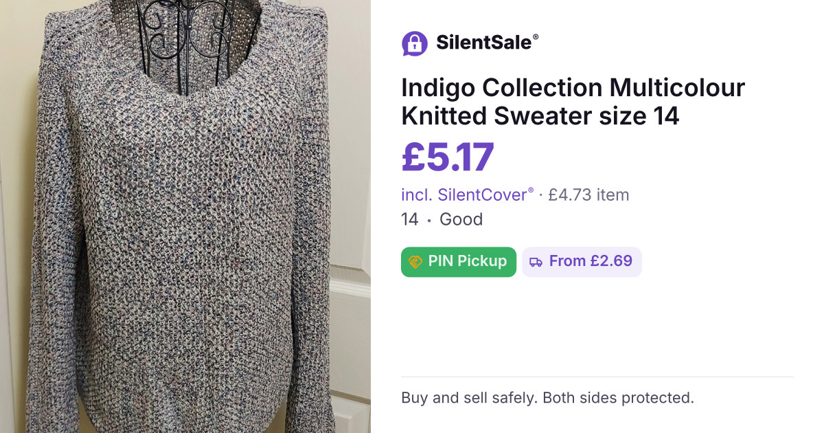 Indigo Collection Multicolour Knitted Sweater size 14