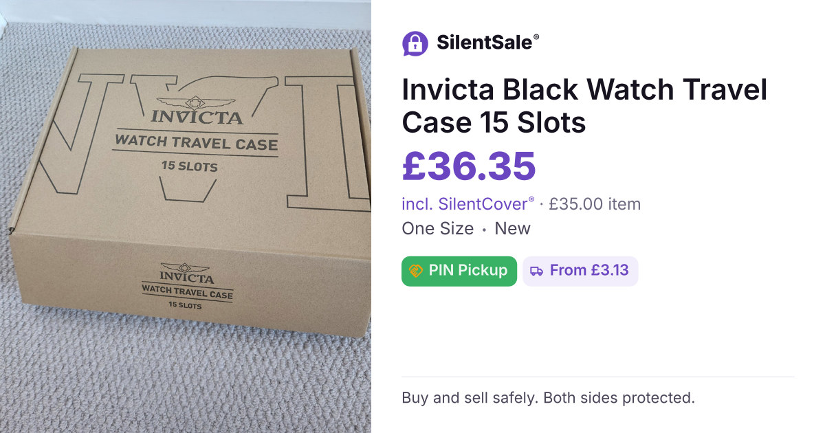 Invicta Black Watch Travel Case 15 Slots