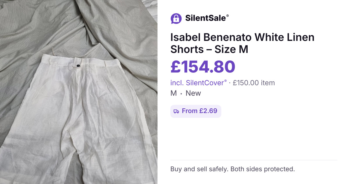 Isabel Benenato White Linen Shorts – Size M