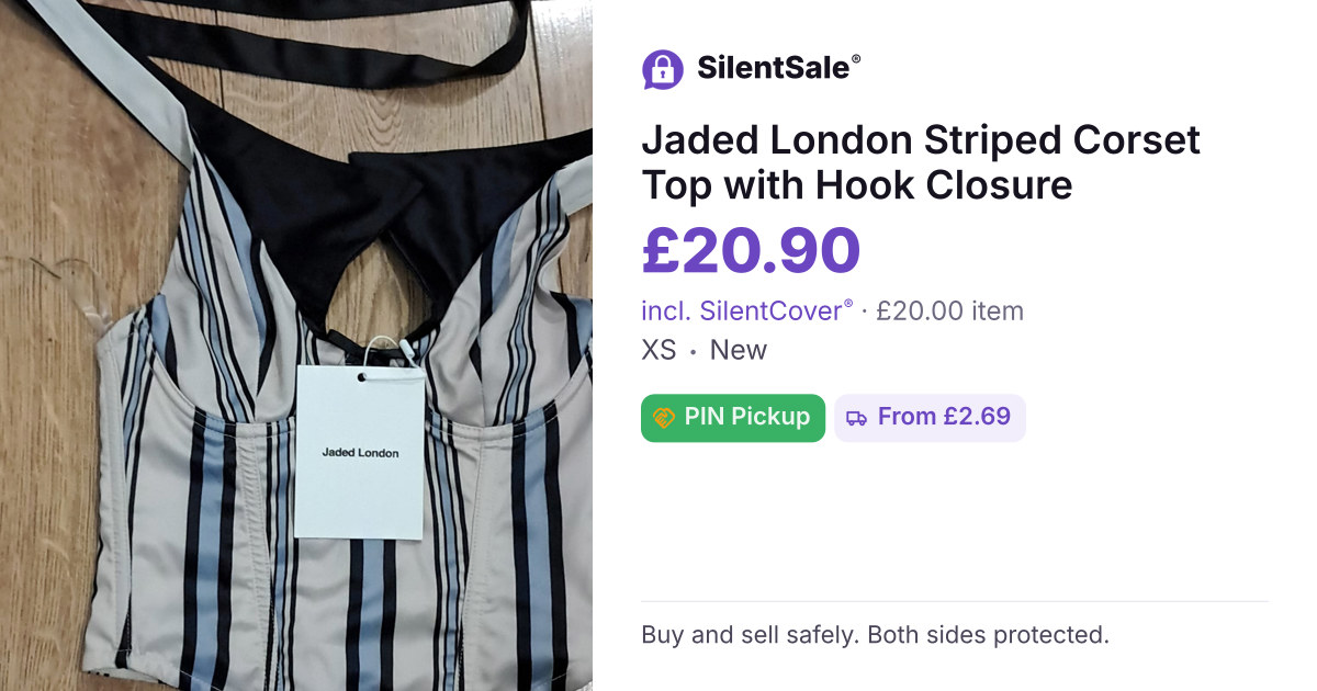 Jaded London Striped Corset Top with Hook Closure