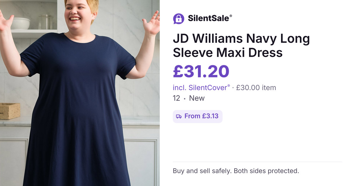 JD Williams  Navy Long Sleeve Maxi Dress