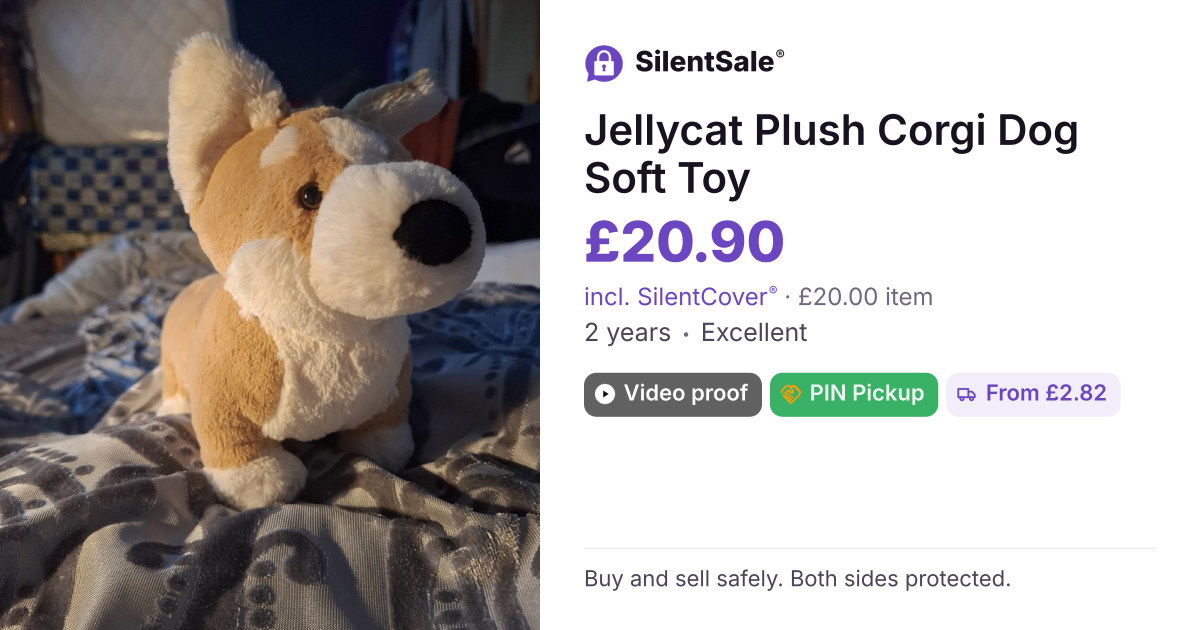 Jellycat Plush Corgi Dog Soft Toy