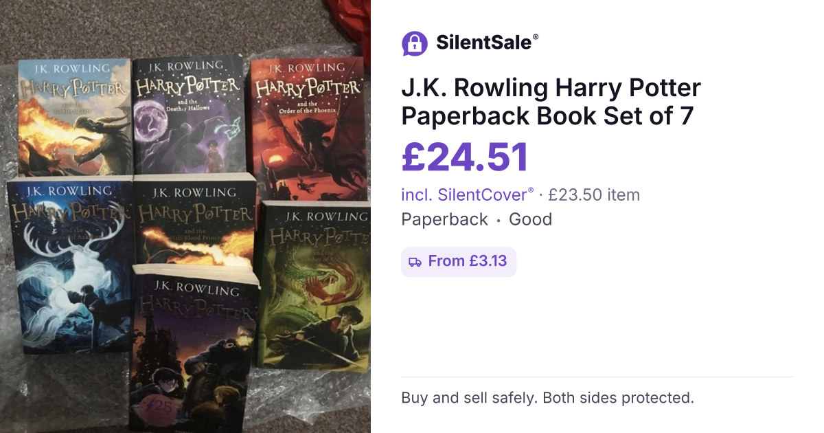 J.K. Rowling Harry Potter Paperback Book Set of 7