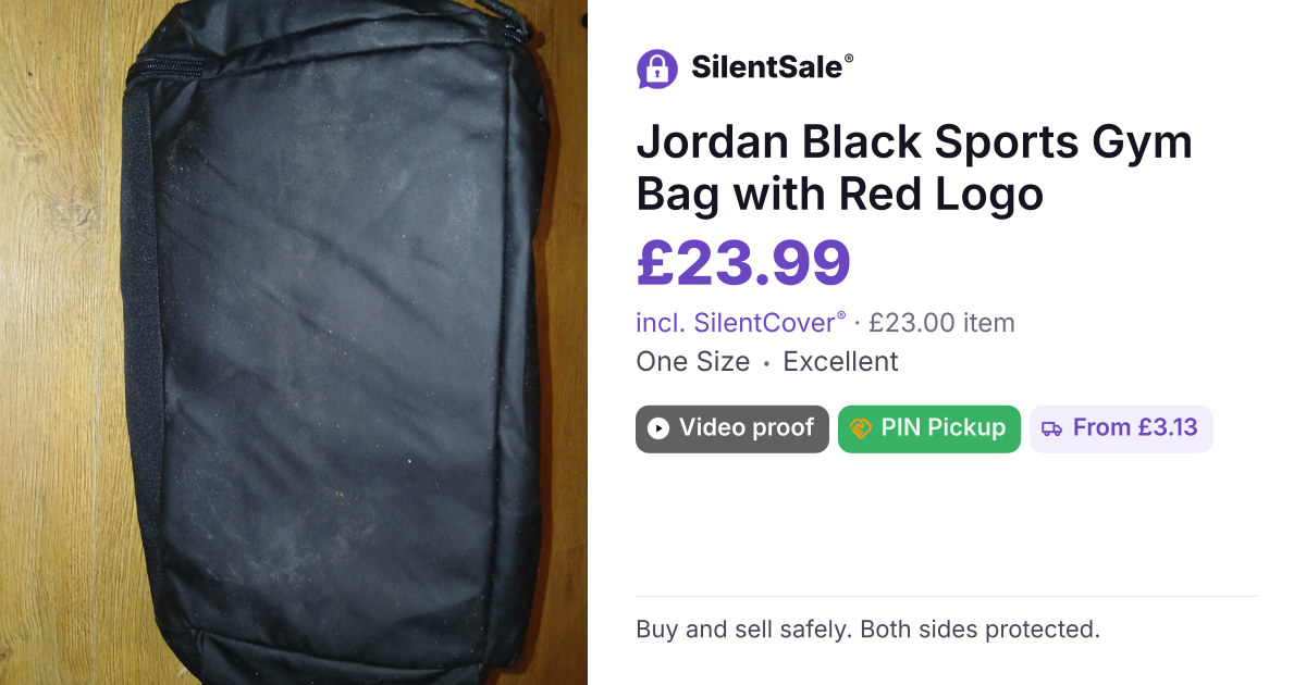 Jordan Black Sports Gym Bag with Red Logo