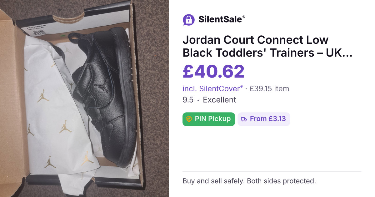 Jordan Court Connect Low Black Toddlers' Trainers – UK 10C
