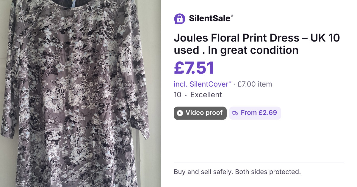 Joules Floral Print Dress – UK 10 used . In great condition 
