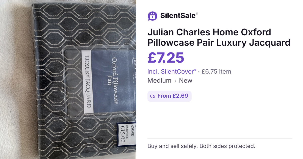 Julian Charles Home Oxford Pillowcase Pair Luxury Jacquard