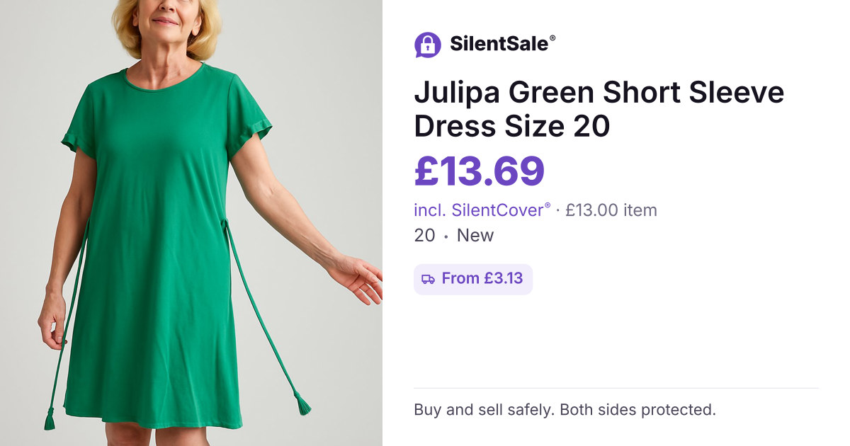 Julipa Green Short Sleeve Dress Size 20