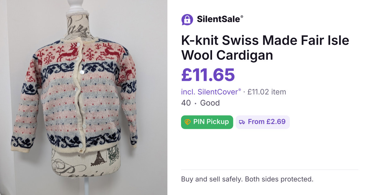K-knit Swiss Made Fair Isle Wool Cardigan