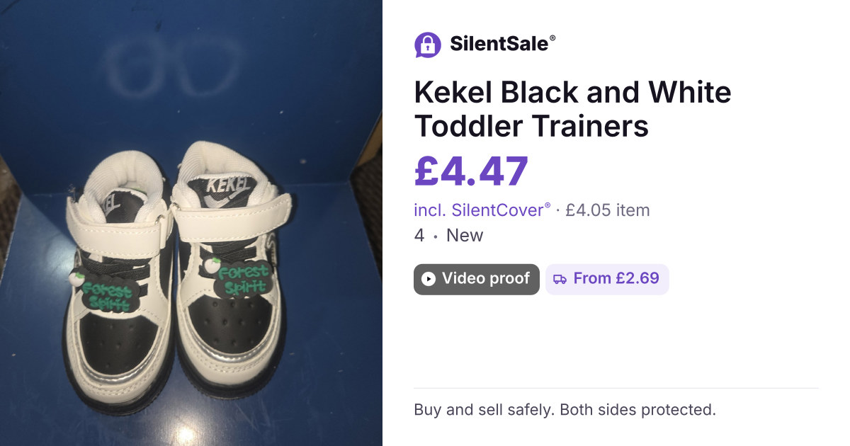 Kekel Black and White Toddler Trainers