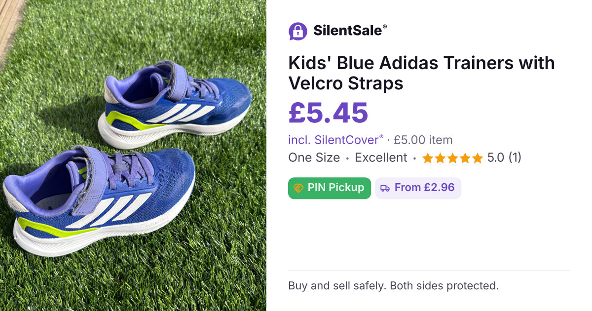 Kids' Blue Adidas Trainers with Velcro Straps