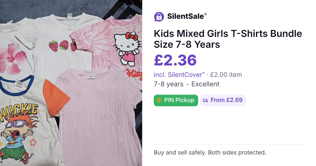 Kids Mixed Girls T-Shirts Bundle Size 7-8 Years