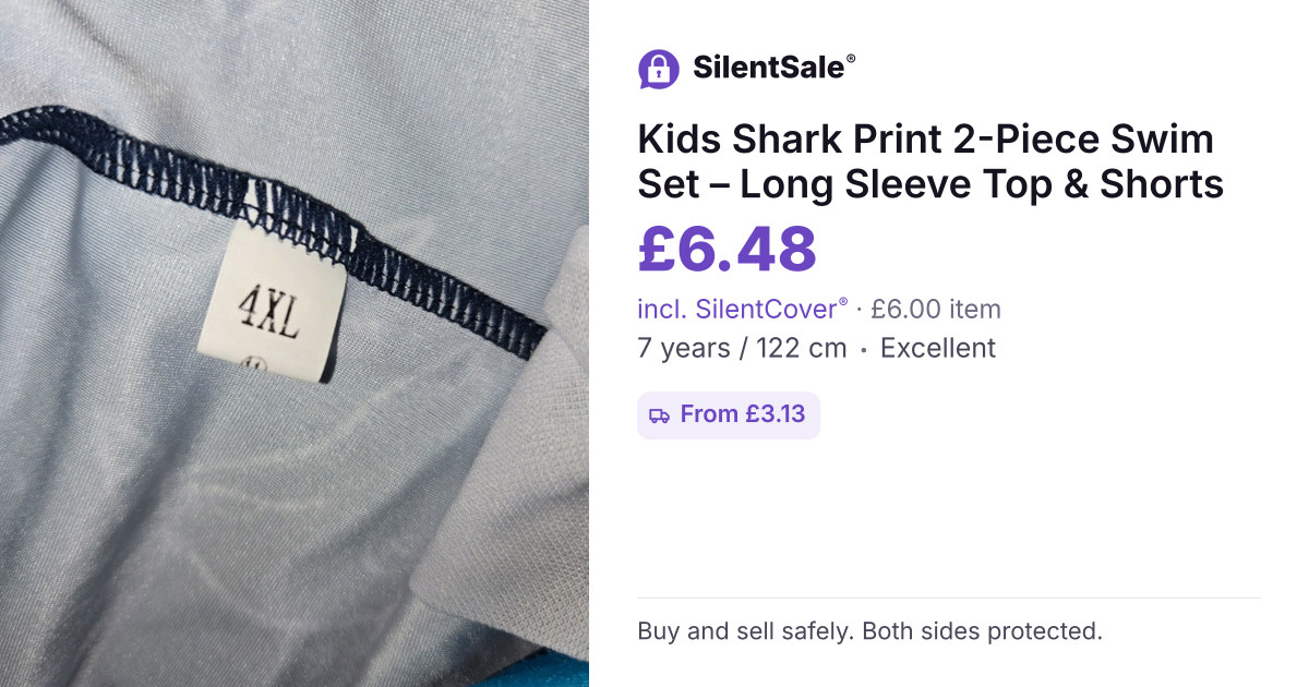 Kids Shark Print 2-Piece Swim Set – Long Sleeve Top & Shorts