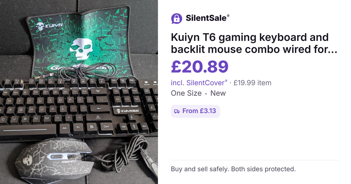 Kuiyn T6 gaming keyboard and backlit mouse combo wired for lap-top pc ps4 xbox
