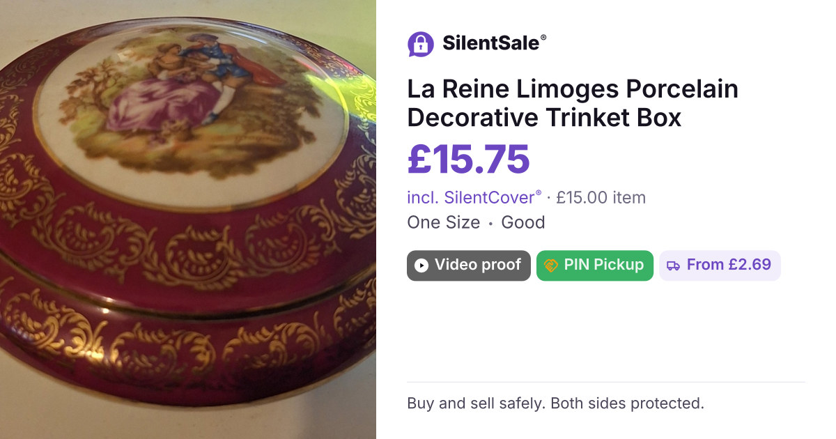 La Reine Limoges Porcelain Decorative Trinket Box