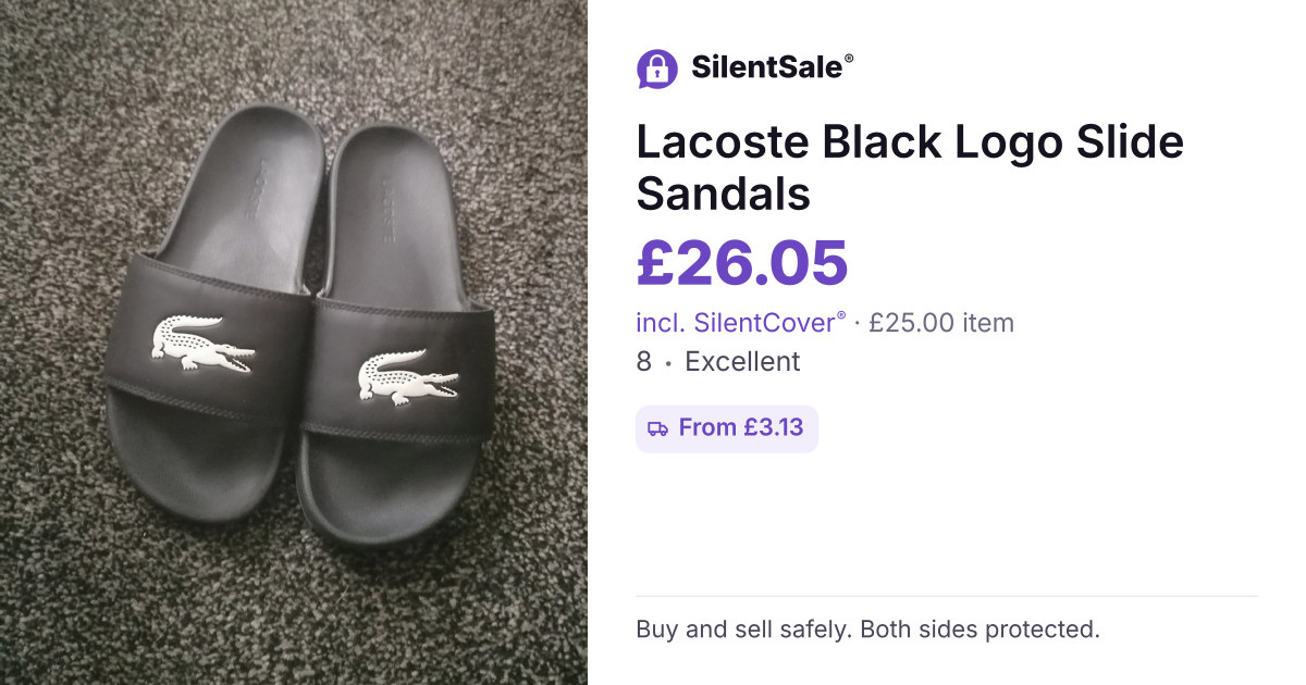 Lacoste Black Logo Slide Sandals