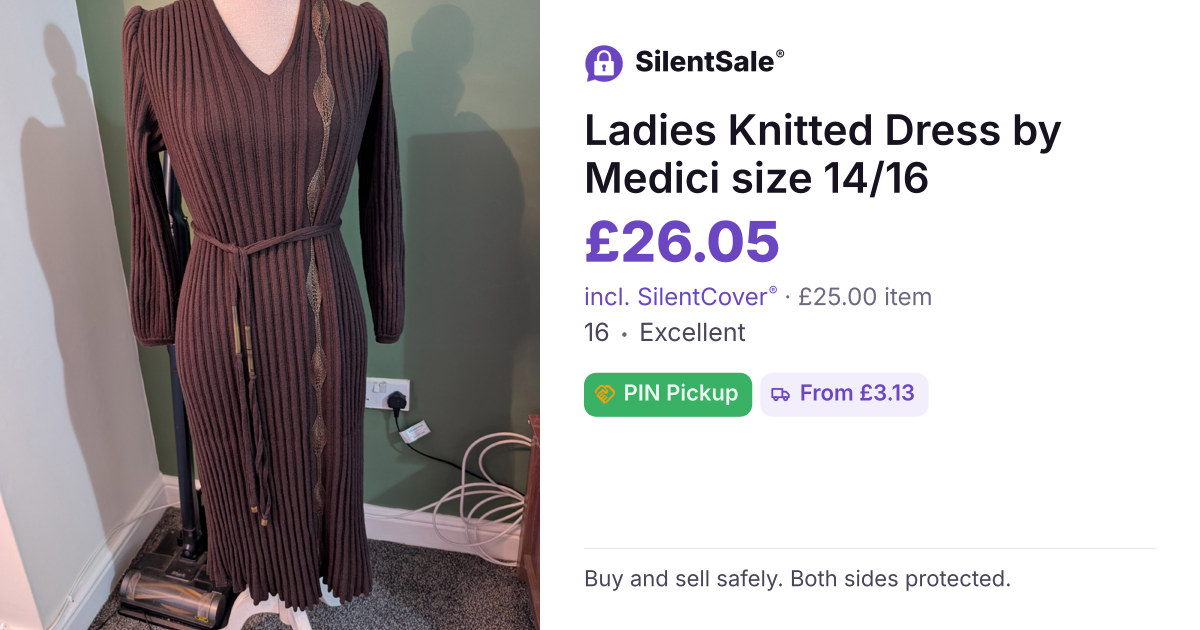 Ladies Knitted Dress by Medici size 14/16