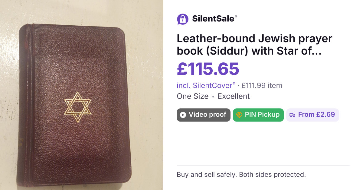 Leather-bound Jewish prayer book (Siddur) with Star of David emblem