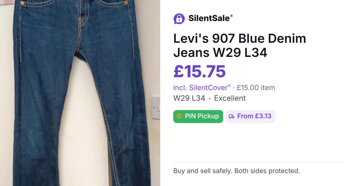 Levi's 907 Blue Denim Jeans W29 L34