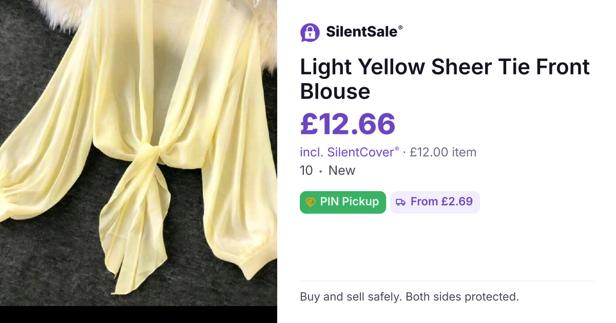 Light Yellow Sheer Tie Front Blouse