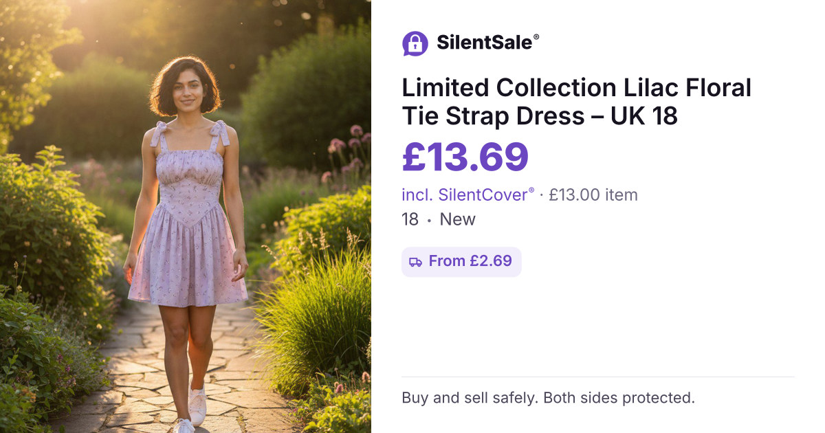 Limited Collection Lilac Floral Tie Strap Dress – UK 18