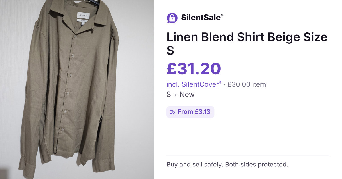  Linen Blend Shirt Beige Size S
