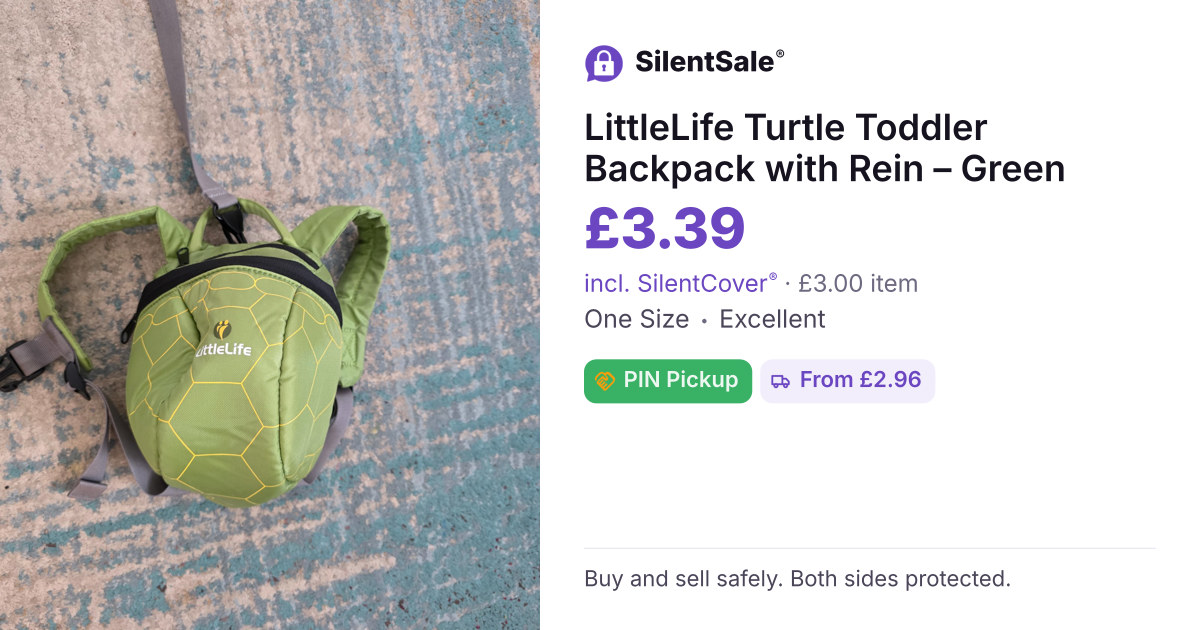 LittleLife Turtle Toddler Backpack with Rein – Green