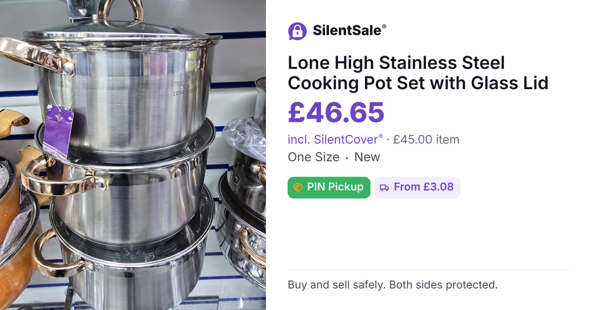 Lone High Stainless Steel Cooking Pot Set with Glass Lid