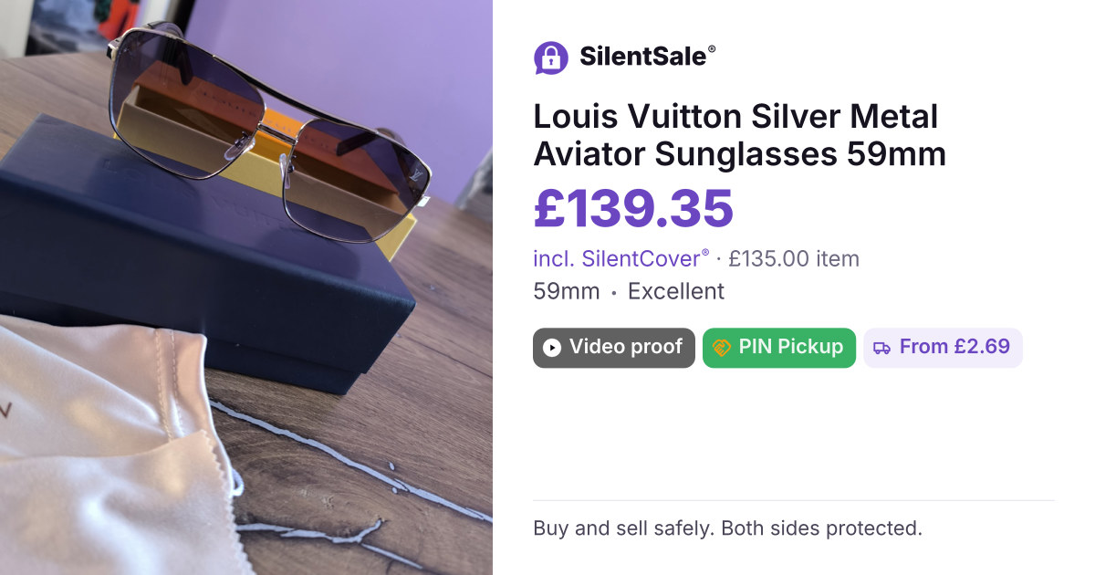 Louis Vuitton Silver Metal Aviator Sunglasses 59mm