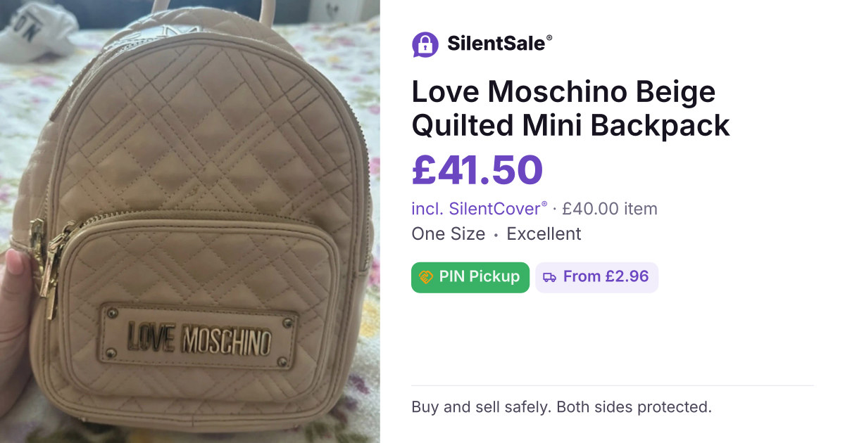 Love Moschino Beige Quilted Mini Backpack