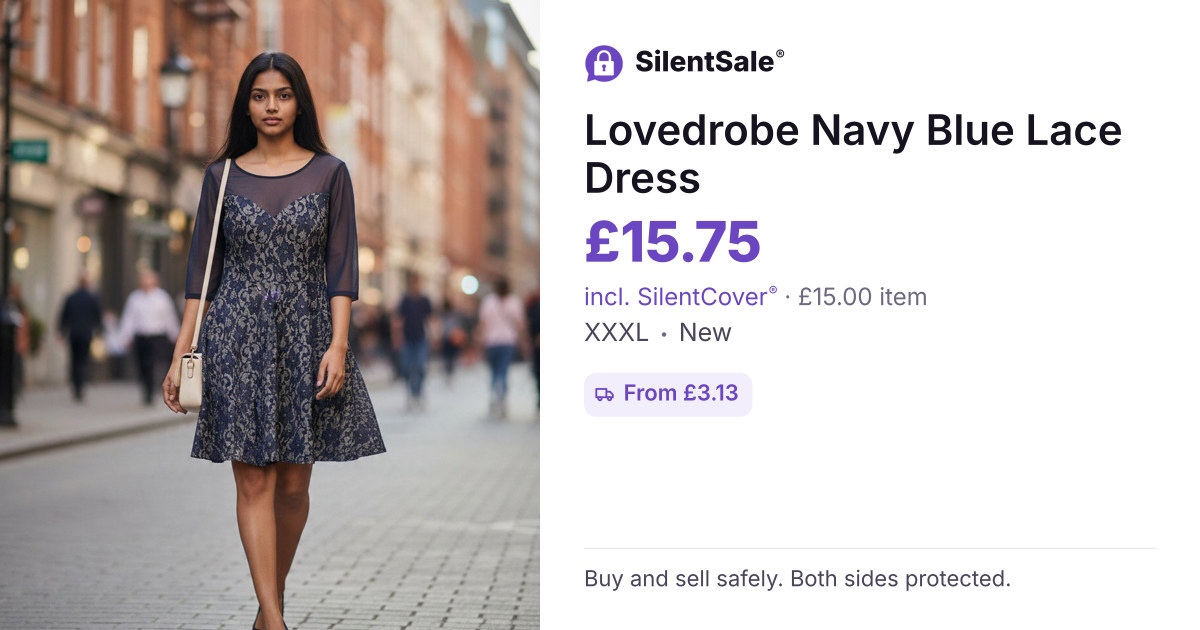 Lovedrobe Navy Blue Lace Dress