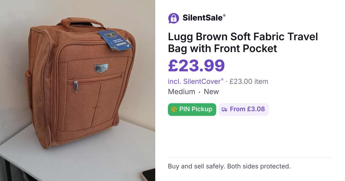 Lugg Brown Soft Fabric Travel Bag with Front Pocket