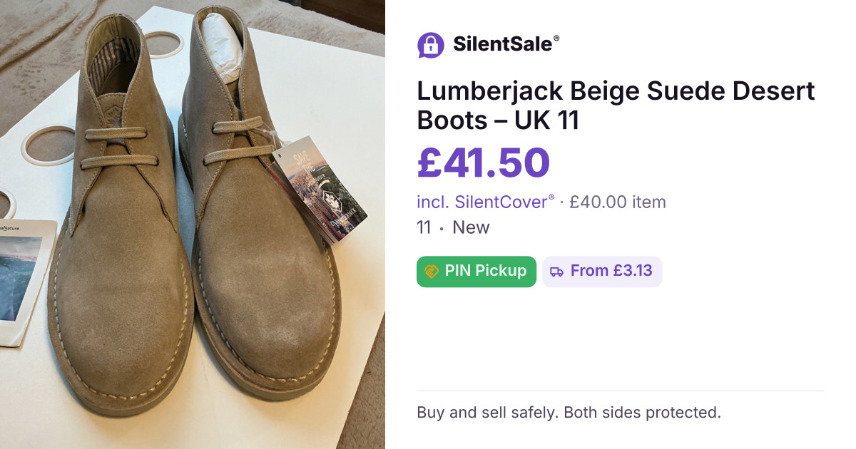 Lumberjack Beige Suede Desert Boots – UK 11
