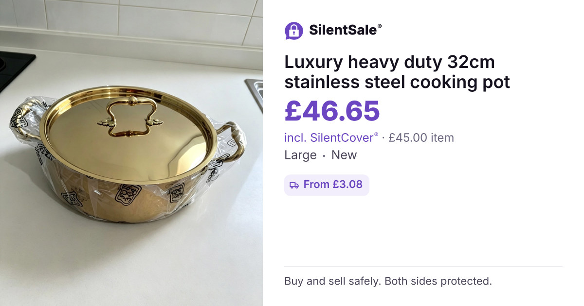 Luxury heavy duty 32cm stainless steel cooking pot 