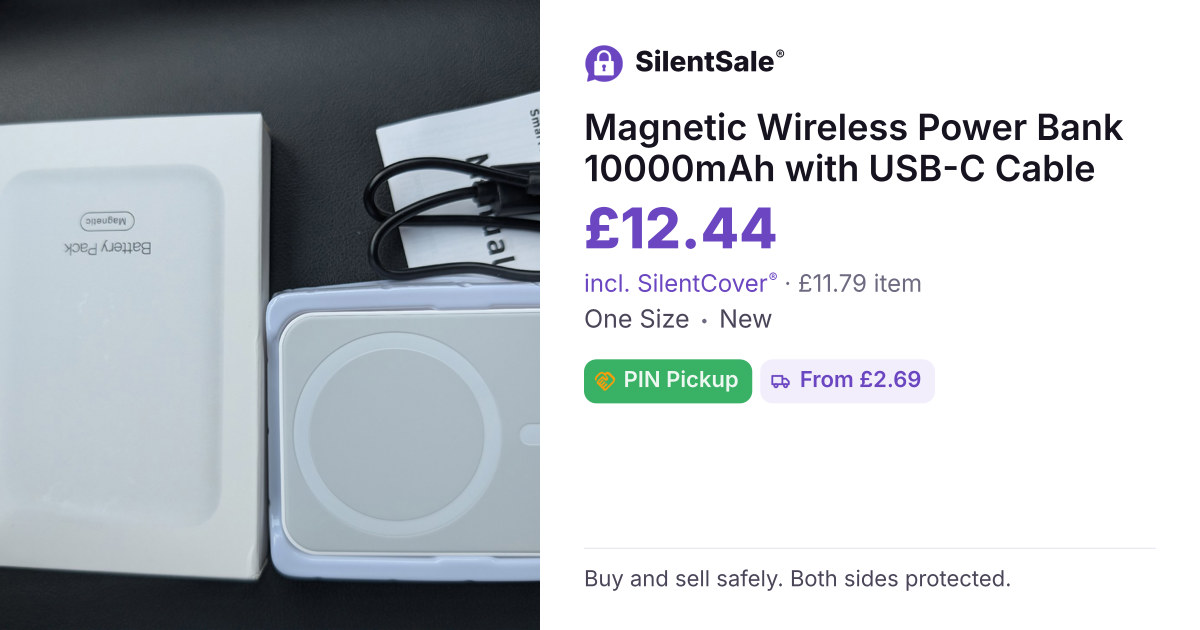 Magnetic Wireless Power Bank 10000mAh with USB-C Cable
