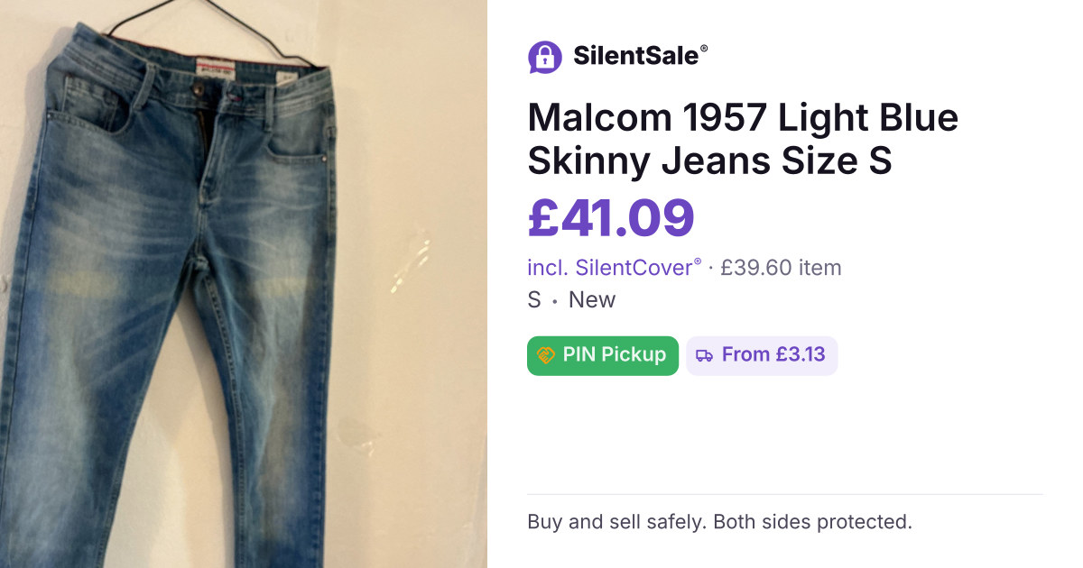 Malcom 1957 Light Blue Skinny Jeans Size S