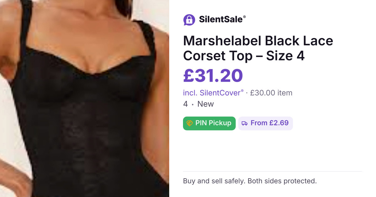Marshelabel Black Lace Corset Top – Size 4