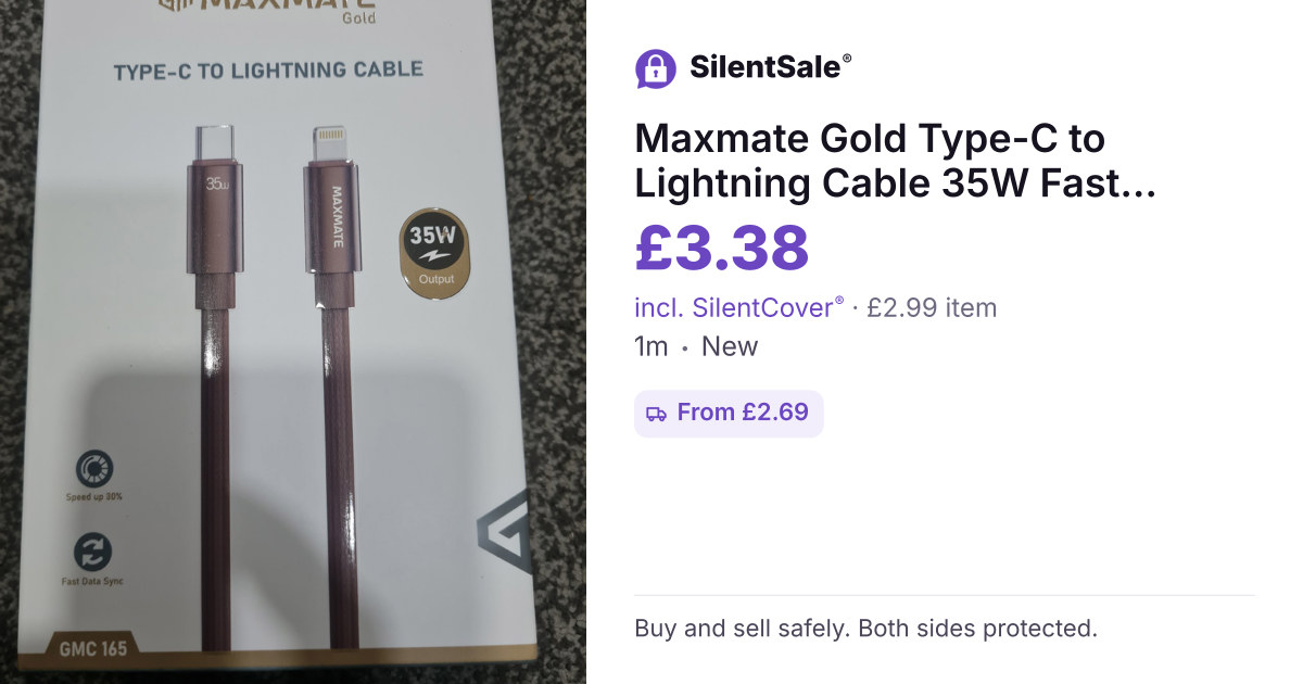 Maxmate Gold Type-C to Lightning Cable 35W Fast Charge