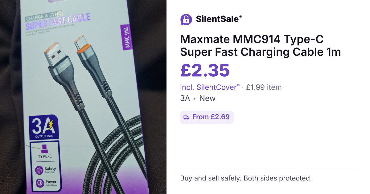 Maxmate MMC914 Type-C Super Fast Charging Cable 1m