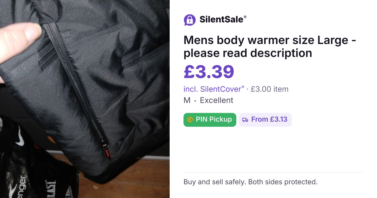 Mens body warmer size Large - please read description
